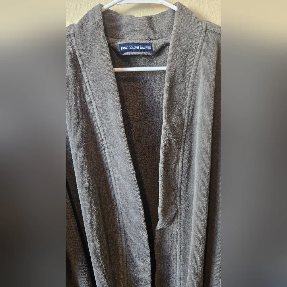 Polo Ralph Lauren 100% cotton XL Dark Grey Shawl Collar Dressing Gown